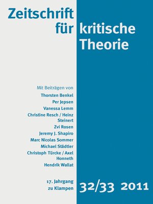 cover image of Zeitschrift für kritische Theorie 17
